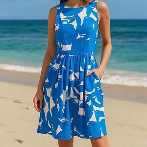 Linen-Texture Dress – Size 8 🌊✨